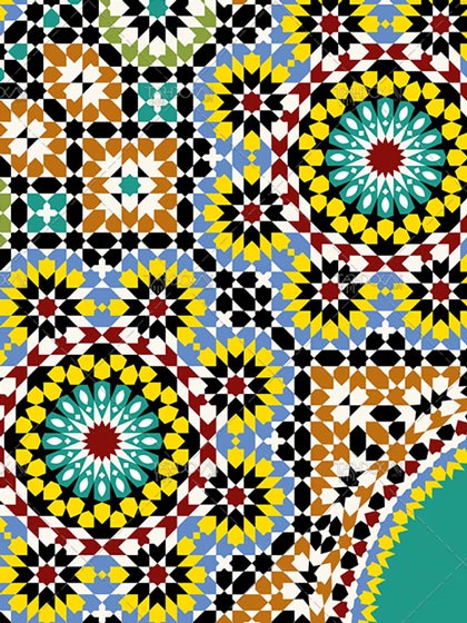 طرح وکتور کاشی کاری سنتی