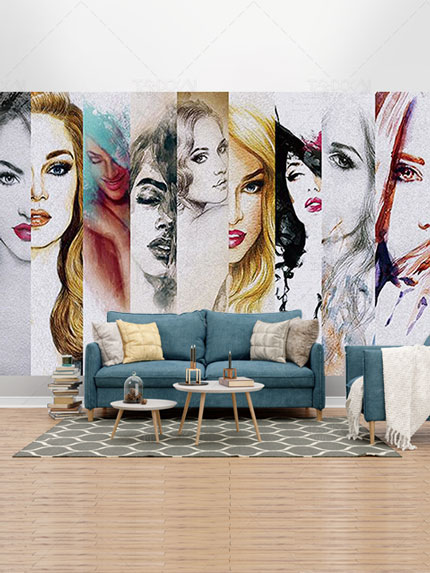 کاغذ دیواری پوستر چهره زن