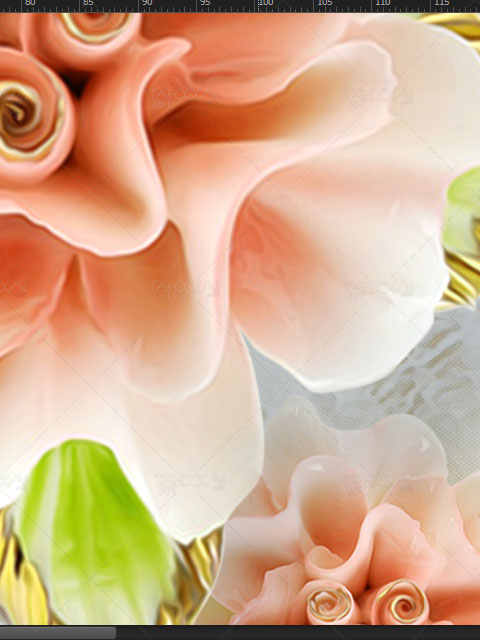 طرح کاغذ دیواری سه بعدی مدرن گل