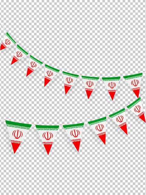 عکس ریسه پرچم ایران یا پرچم آویز PNG