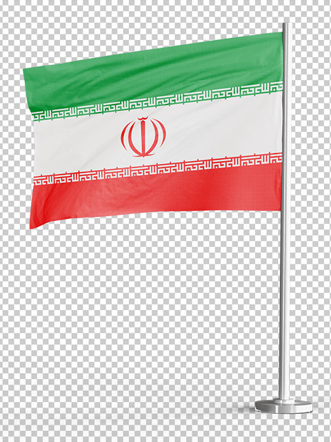 پرچم ایران با میله ایستاده PNG